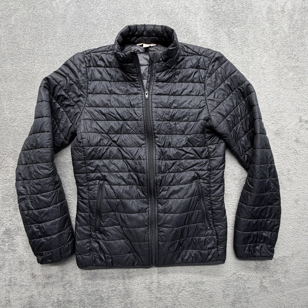 Brooks Brothers Jacket Womens Medium Black Quilted Puffer‎ Full Zip Lightweight
